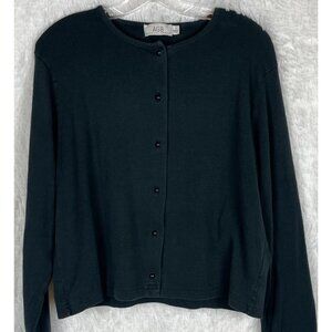 AGB Byer California Large Black Long Sleeve Button Up Cardigan Y2K